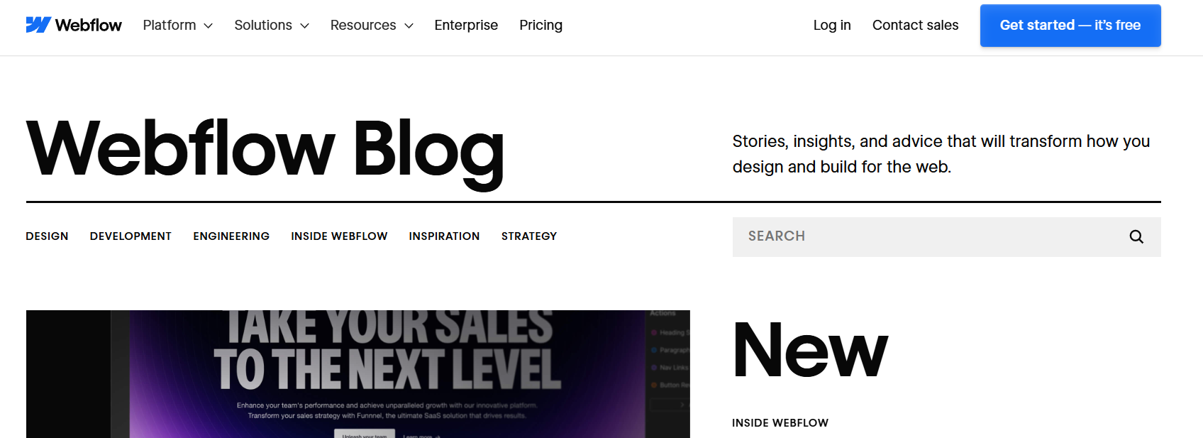 Webflow Blog website